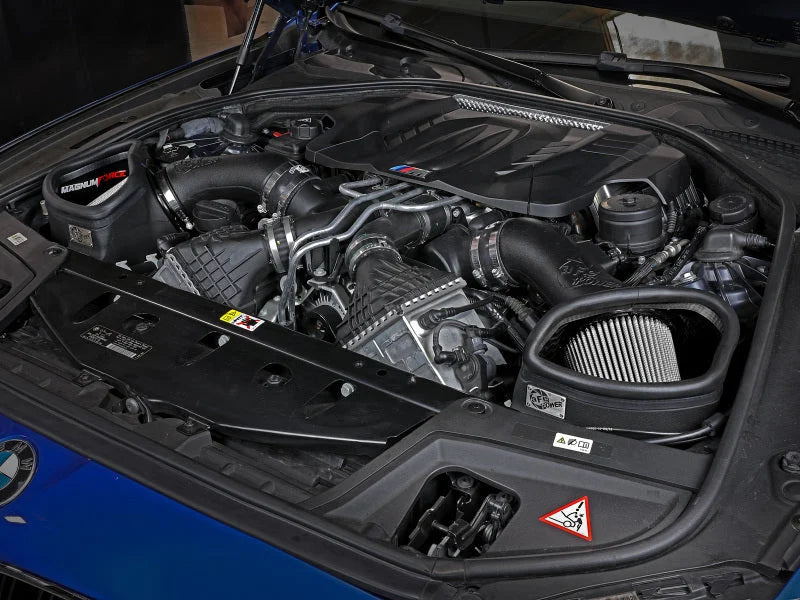 aFe POWER Magnum FORCE Stage-2 Pro DRY S Cold Air Intake System 12-19 BMW M5 (F10) / M6 (F12/13) - Side View