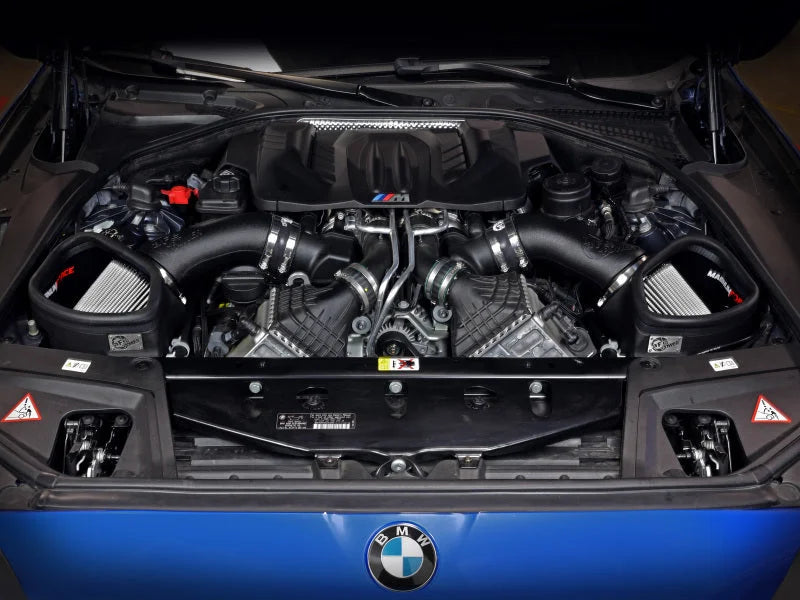 aFe POWER Magnum FORCE Stage-2 Pro DRY S Cold Air Intake System 12-19 BMW M5 (F10) / M6 (F12/13) - Back View
