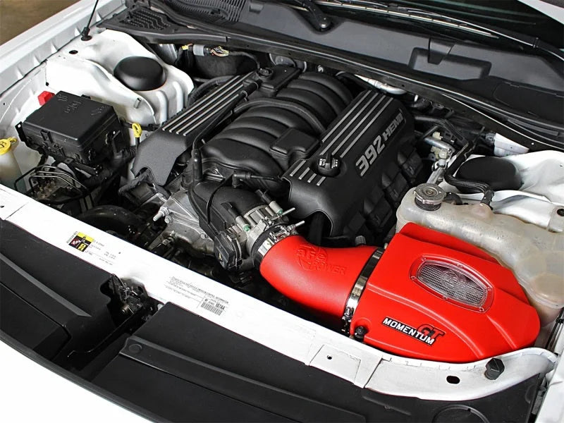 aFe POWER Momentum GT Limited Edition Cold Air Intake 11-17 Dodge Challenger/Charger SRT - Red - Side View