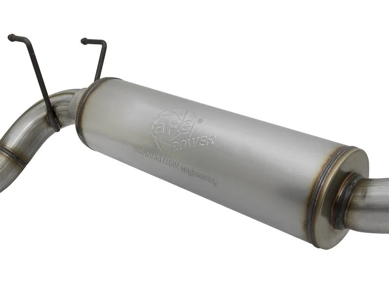 aFe POWER Rebel Series 3.5in 409 SS Cat Back Exhaust w/Pol Tips 14-17 RAM 2500/3500 V8-6.4L Hemi - Back View