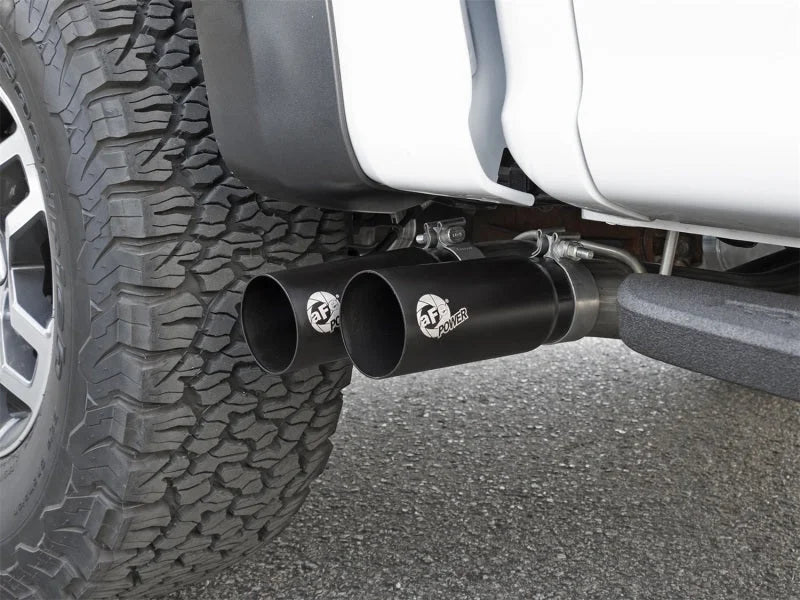aFe POWER Rebel Series 3in 409 SS Cat Back Exhaust w/ Black Tips 17 Ford F-150 Raptor V6-3.5L - Side View