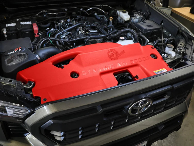 aFe POWER Red Edition Dynamic Air Scoop XL for Intake Kits 50-70119D and 50-70119R - Side View