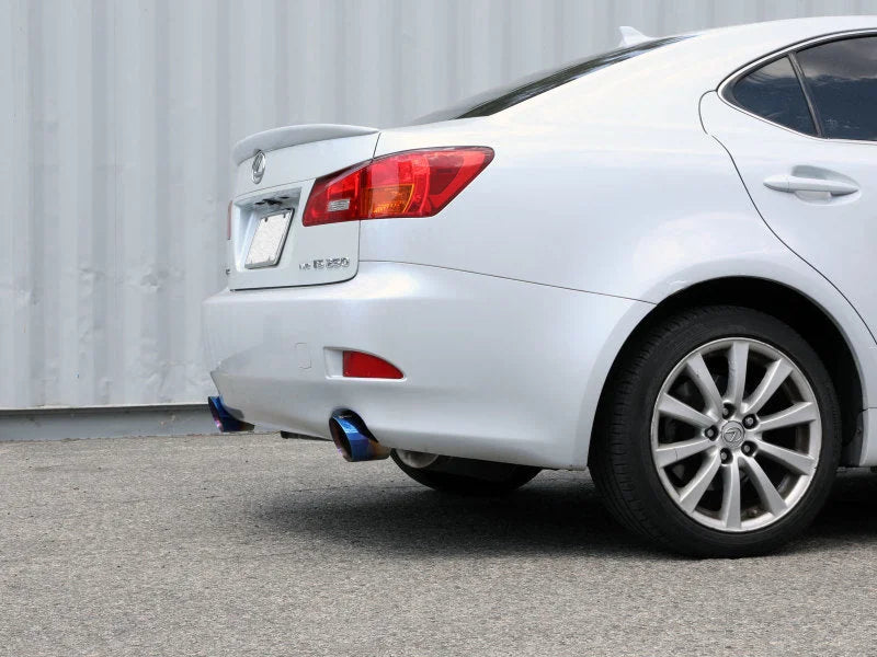 aFe POWER Takeda 06-13 Lexus IS250/IS350 SS Axle-Back Exhaust w/ Blue Flame Tips - Installation View