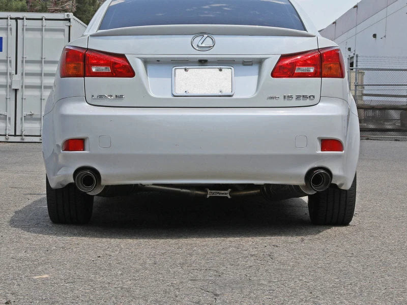 aFe POWER Takeda 06-13 Lexus IS250/IS350 SS Axle-Back Exhaust w/ Carbon Tips - Installation View