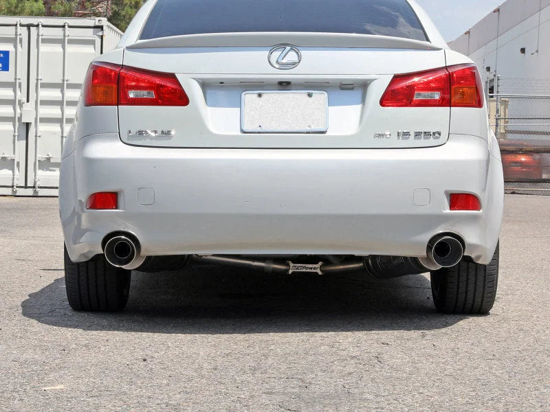 aFe POWER Takeda 06-13 Lexus IS250/IS350 SS Axle-Back Exhaust w/ Polished Tips - Installation View