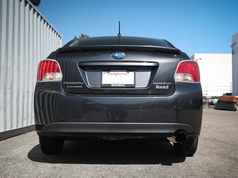 aFe POWER Takeda 12-16 Subaru Impreza 2.0L 2.5in 304SS CB Exhaust w/ Black Tips - Side View