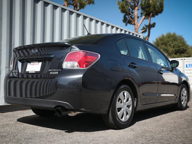 aFe POWER Takeda 12-16 Subaru Impreza 2.0L 2.5in 304SS CB Exhaust w/ Black Tips - Installation View