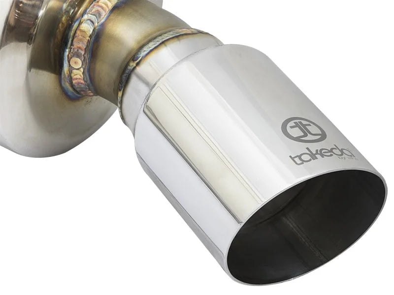 aFe POWER Takeda 16-17 Honda Civic I4-1.5L (t) 2.25-2.5in 304 SS CB Dual-Exit Exhaust Polish Tip - Back View