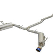 Load image into Gallery viewer, aFe POWER Takeda 16-17 Honda Civic I4-1.5L (t) 2.5-2.25in 304 SS CB Dual-Exit Exhaust Blue Tips - Main Product View