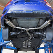 Load image into Gallery viewer, aFe POWER Takeda 16-17 Honda Civic I4-1.5L (t) 2.5-2.25in 304 SS CB Dual-Exit Exhaust Blue Tips - Side View