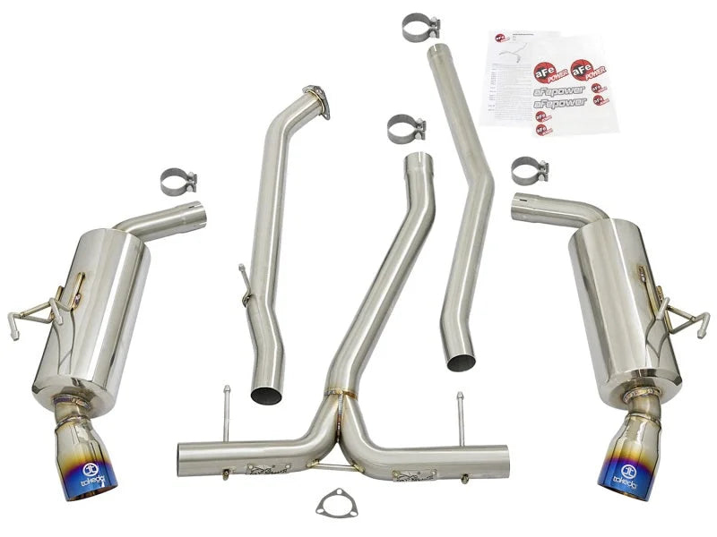 aFe POWER Takeda 16-17 Honda Civic I4-1.5L (t) 2.5-2.25in 304 SS CB Dual-Exit Exhaust Blue Tips - Additional View 9