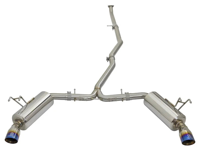 aFe POWER Takeda 16-17 Honda Civic I4-1.5L (t) 2.5-2.25in 304 SS CB Dual-Exit Exhaust Blue Tips - Additional View 11