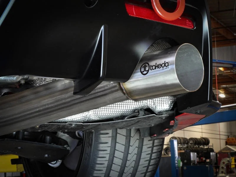 aFe POWER Takeda 2020 Toyota Supra L6-3.0L (t) 3.5in 304 SS CB Exhaust 4in Brushed Finish Tip - Back View