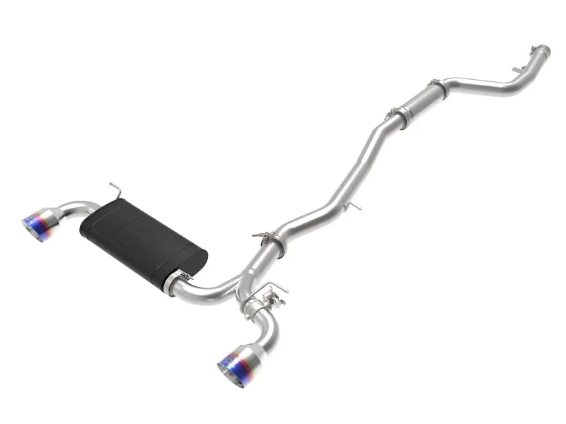 aFe POWER Takeda 2020 Toyota Supra L6-3.0L (t) 3in-2.5in 304 SS CB Exhaust Blue Flame Tips - Main Product View