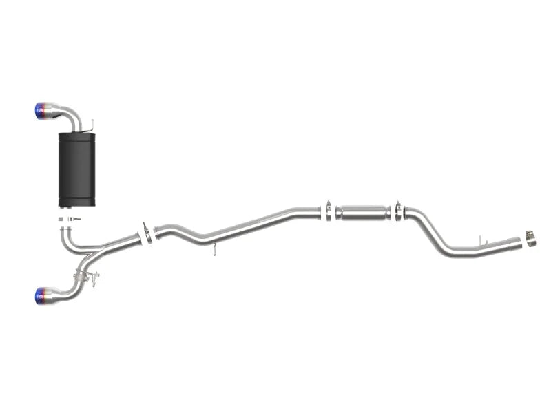 aFe POWER Takeda 2020 Toyota Supra L6-3.0L (t) 3in-2.5in 304 SS CB Exhaust Blue Flame Tips - Additional View 5