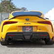 Load image into Gallery viewer, aFe POWER Takeda 2021 Toyota Supra 2.0L (t) 2.5in-3in 304 SS CB Exhaust w/ Blue Tips - Back View