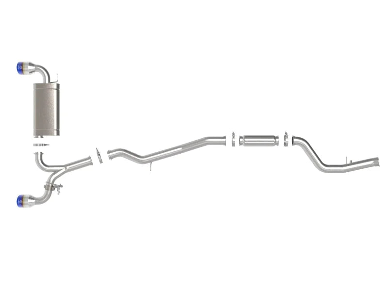 aFe POWER Takeda 2021 Toyota Supra 2.0L (t) 2.5in-3in 304 SS CB Exhaust w/ Blue Tips - Additional View 7