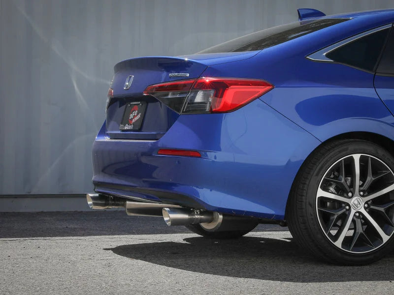 aFe POWER Takeda 2022 Honda Civic Stainless Steel Cat-Back Exhaust System w/ Polished Tip - Side View