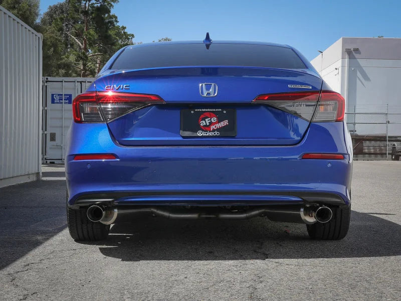 aFe POWER Takeda 2022 Honda Civic Stainless Steel Cat-Back Exhaust System w/ Polished Tip - Back View