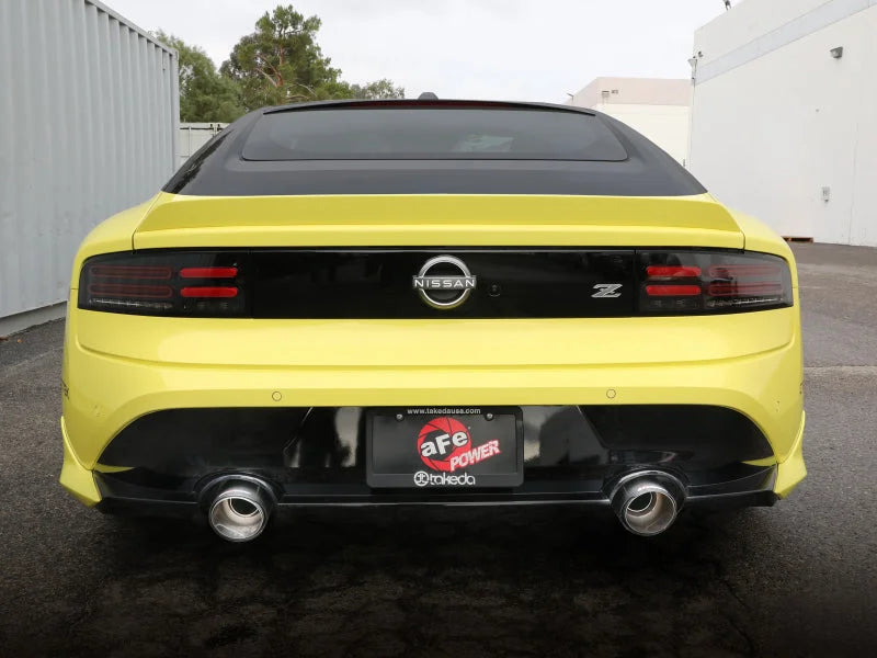 aFe POWER Takeda 2023 Nissan Z 2 1/2in 304 SS Cat-Back Exhaust System w/ Carbon Fiber Tips - Side View