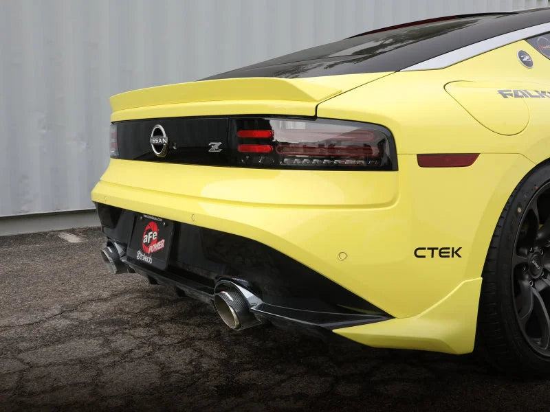 aFe POWER Takeda 2023 Nissan Z 2 1/2in 304 SS Cat-Back Exhaust System w/ Carbon Fiber Tips - Installation View