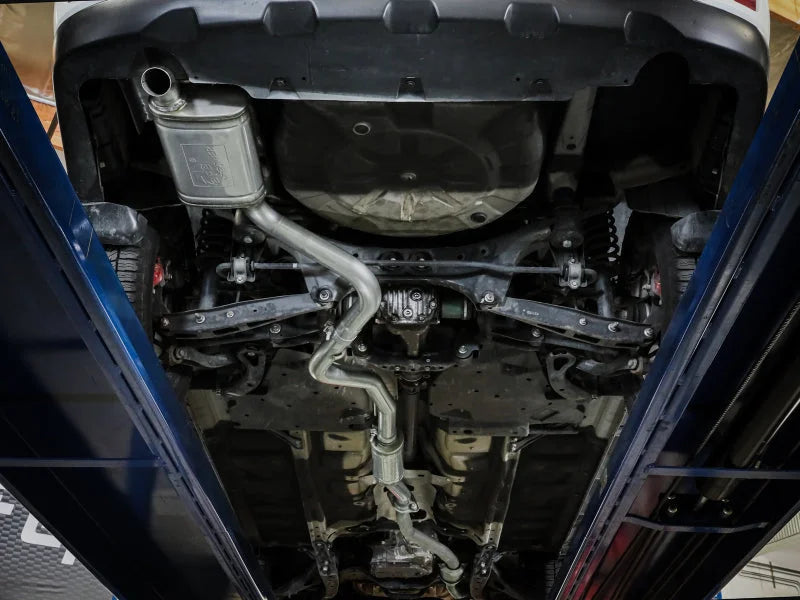 aFe POWER Takeda 2.25 to 2.5in 304SS Cat-Back Exhaust 10-14 Subaru Outback H4-2.5L - Installation View