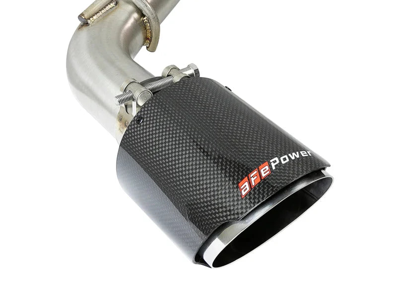 aFe POWER Takeda 2.5in 304 SS Axle-Back Exhaust w/ Carbon Fiber Tips 17-19 Infiniti Q60 V6-3.0L (tt) - Additional View 5