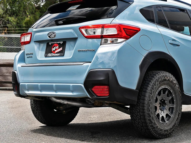 aFe POWER Takeda 2.5in 304 SS Cat-Back Exhaust System Subaru Crosstrek 18-19 H4-2.0L - Back View