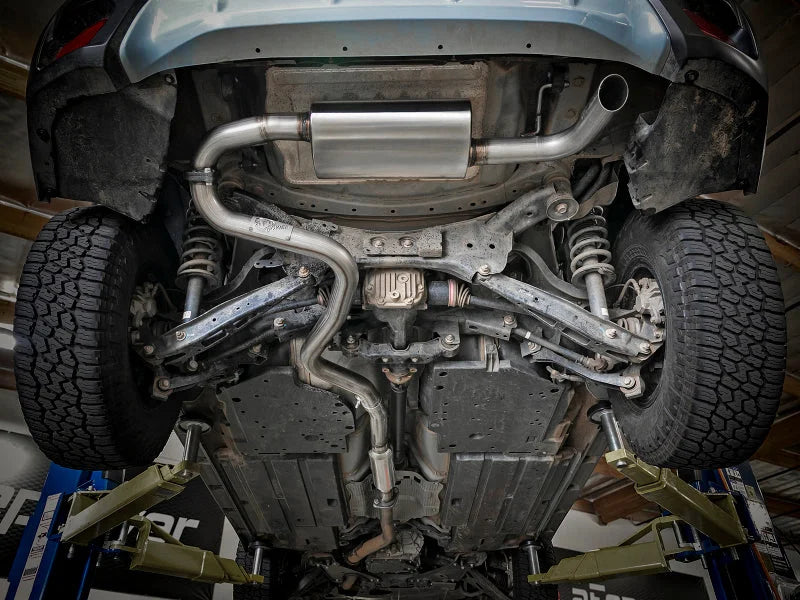 aFe POWER Takeda 2.5in 304 SS Cat-Back Exhaust System Subaru Crosstrek 18-19 H4-2.0L - Installation View
