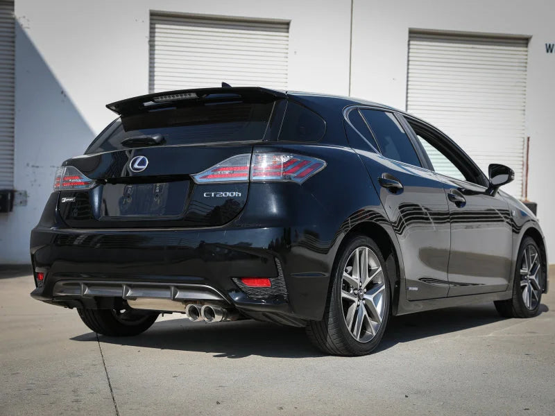 aFe POWER Takeda 2in to 2-1 304 SS Cat-Back Exhaust w/ Polished Tips 11-17 Lexus CT200h 1.8L - Installation View