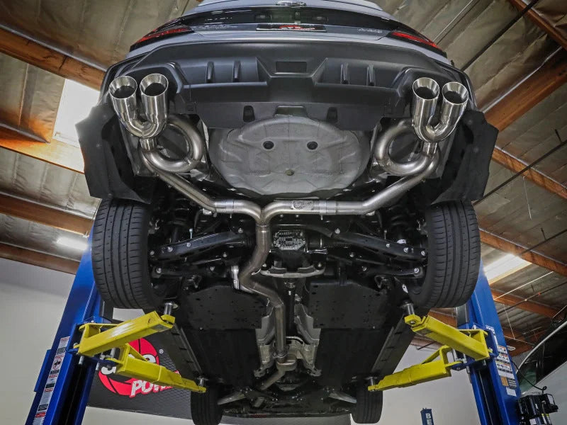 aFe POWER Takeda 3in to 2-1/2in 304 SS Cat-Back Exhaust w/ Black Tips 22-23 Subaru WRX H4-2.4L (t) - Back View