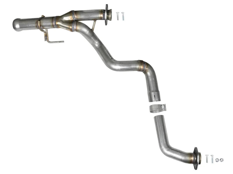 aFe POWER Twisted Steel Y-Pipe 2-1/4in 409 SS Exhaust System 2018 Jeep Wrangler (JL) V6-3.6L - Installation View