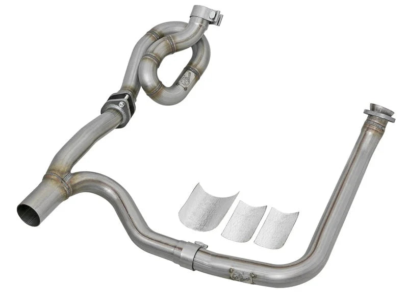 aFe POWER Twisted Steel Y-Pipe w/ Loop Relocation Pipe 12-18 Jeep Wrangler (JK) V6 3.6L - Main Product View