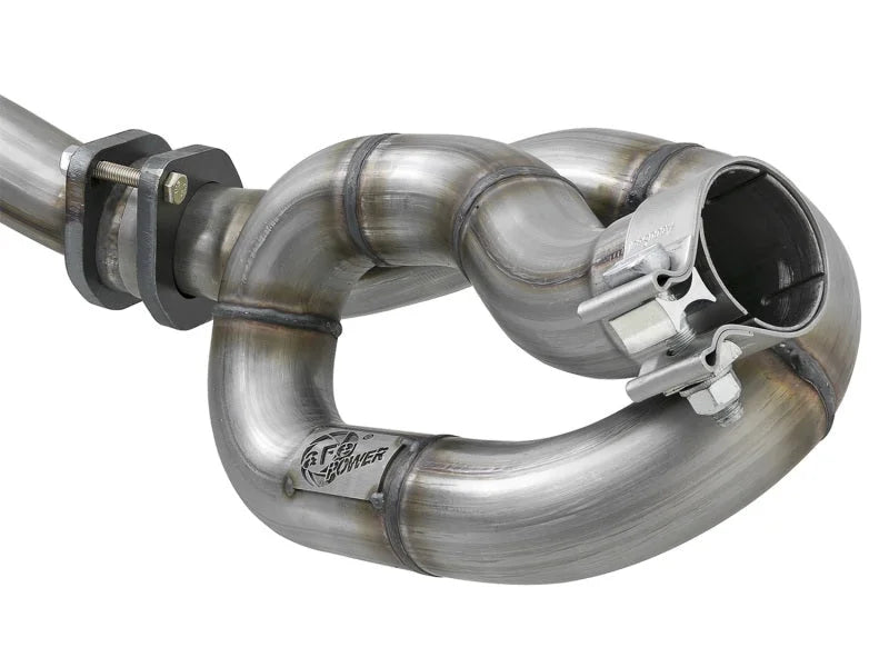 aFe POWER Twisted Steel Y-Pipe w/ Loop Relocation Pipe 12-18 Jeep Wrangler (JK) V6 3.6L - Side View