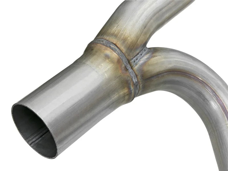aFe POWER Twisted Steel Y-Pipe w/ Loop Relocation Pipe 12-18 Jeep Wrangler (JK) V6 3.6L - Back View