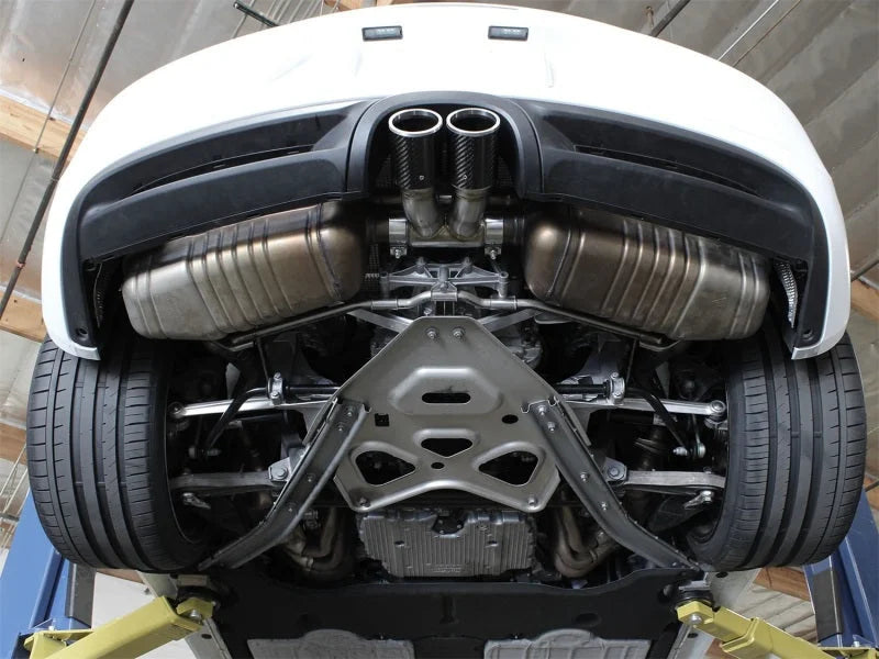 aFe Power 13-14 Porsche Cayman S / Boxster S Carbon Fiber Exhaust Tip Upgrade - Side View
