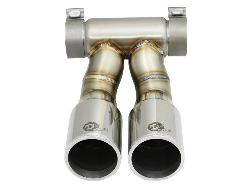 aFe Power 13-14 Porsche Cayman S / Boxster S Polish Exhaust Tip Upgrade - Back View
