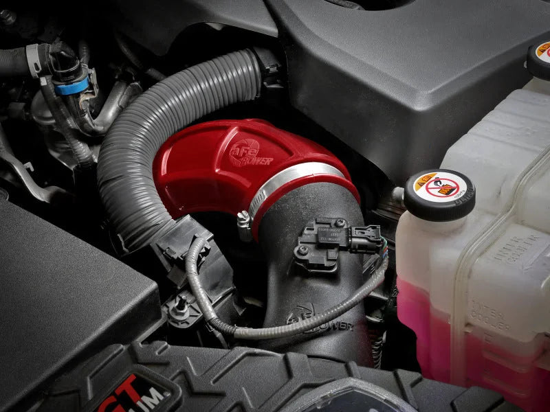 aFe Power 22-24 Toyota Land Cruiser (J300) / 22-24 Toyota Tundra V6-3.4L (tt) Red Turbo Inlet Pipes - Back View