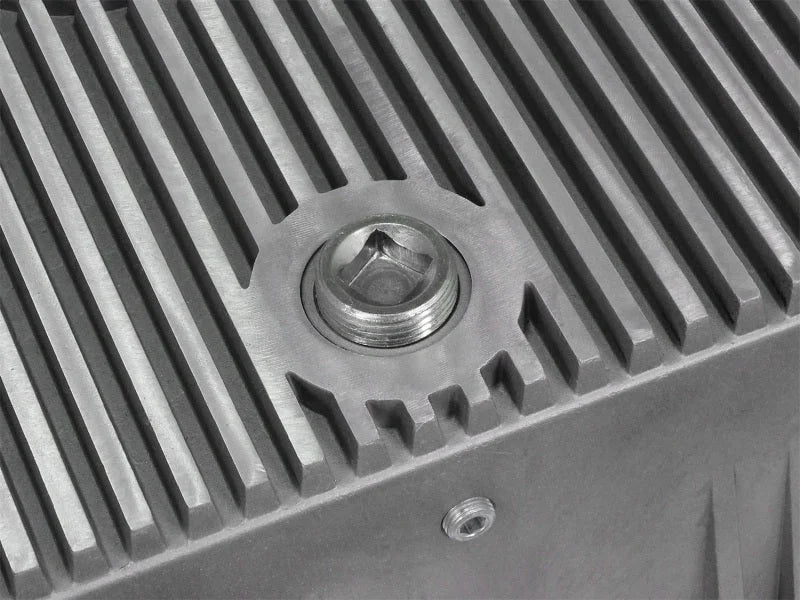 aFe Power Cover Trans Pan Machined Trans Pan 2006 Dodge RAM 5.9L Cummins - Back View