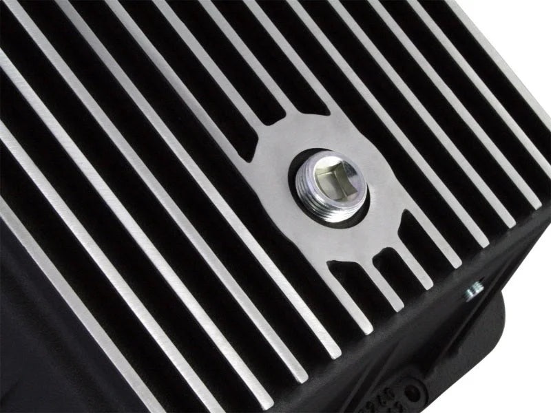 aFe Power Cover Trans Pan Machined Trans Pan GM Diesel Trucks 01-12 V8-6.6L Machined - Back View