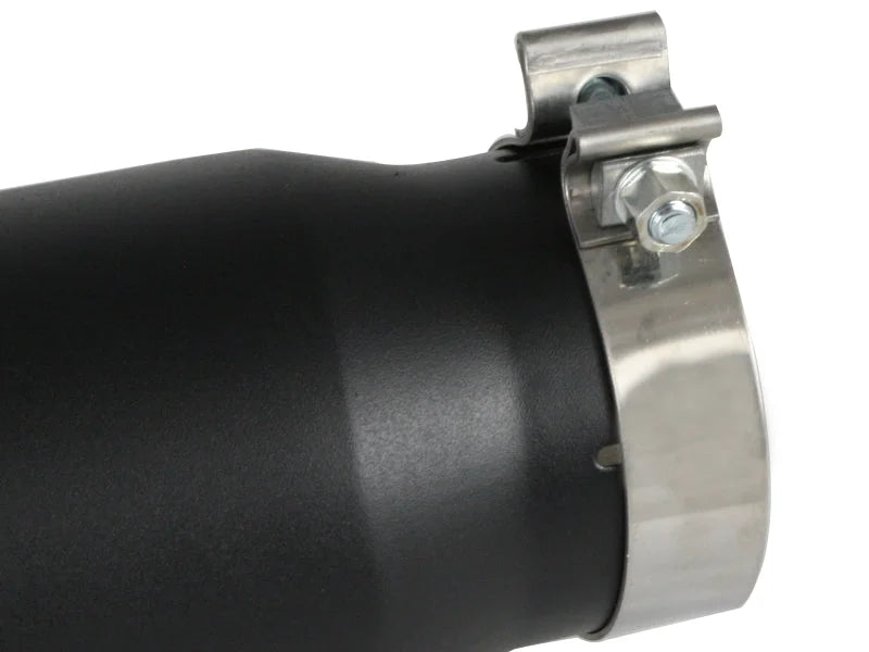 aFe Power Diesel Exhaust Tip Black- 4 in In x 5 out X 12 in Long Bolt On (Right) - Additional View 5