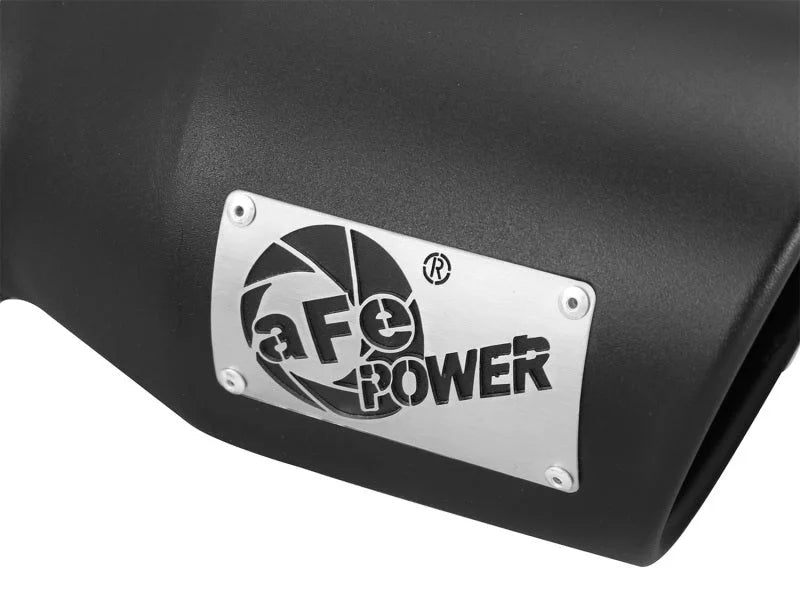 aFe Power Gas Exhaust Tip Black- 3 in In x 4.5 out X 9 in Long Bolt On (Black) - Side View