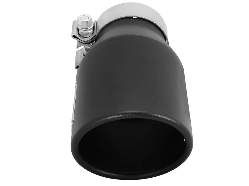aFe Power Gas Exhaust Tip Black- 3 in In x 4.5 out X 9 in Long Bolt On (Black) - Additional View 5