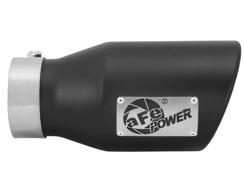 aFe Power Gas Exhaust Tip Black- 3 in In x 4.5 out X 9 in Long Bolt On (Black) - Additional View 6