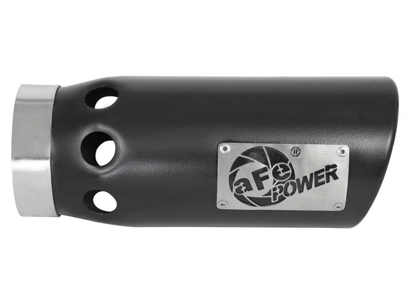 aFe Power Intercooled Tip Stainless Steel - Black 4in In x 5in Out x 12in L Bolt-On - Installation View