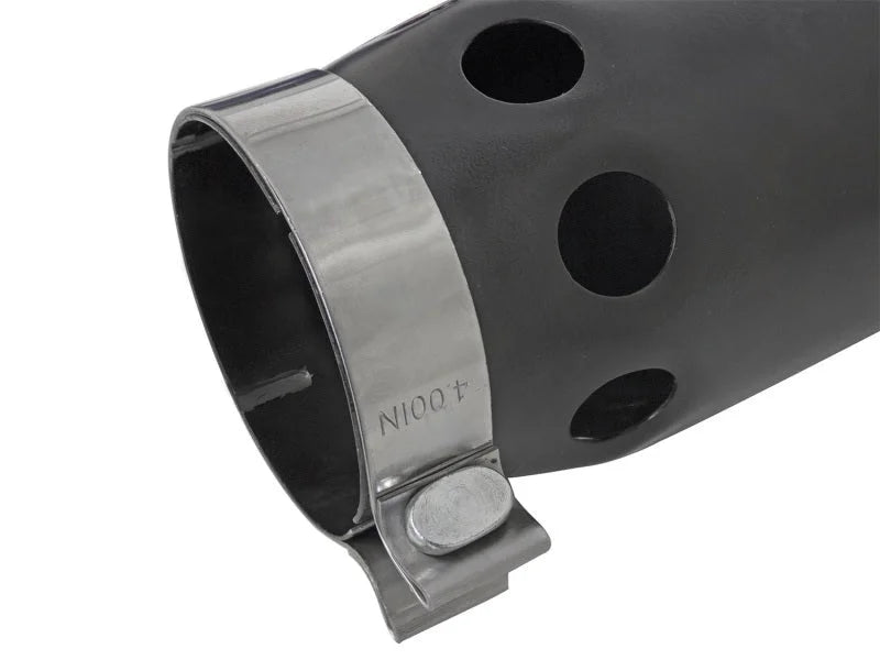 aFe Power Intercooled Tip Stainless Steel - Black 4in In x 5in Out x 12in L Bolt-On - Additional View 5
