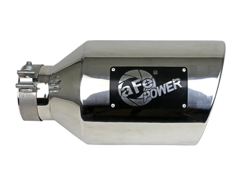 aFe Power MACH Force-Xp 304 Stainless Steel Clamp-on Exhaust Tip - Polished - Back View