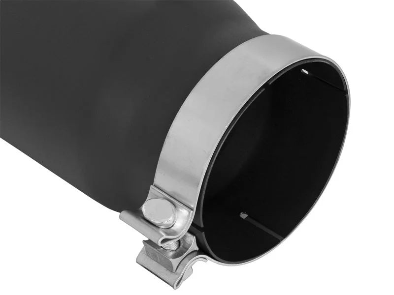 aFe Power MACH Force-Xp 5in In x 6in Out x 15in L Bolt-On 409 SS Exhaust Tip - Black - Installation View