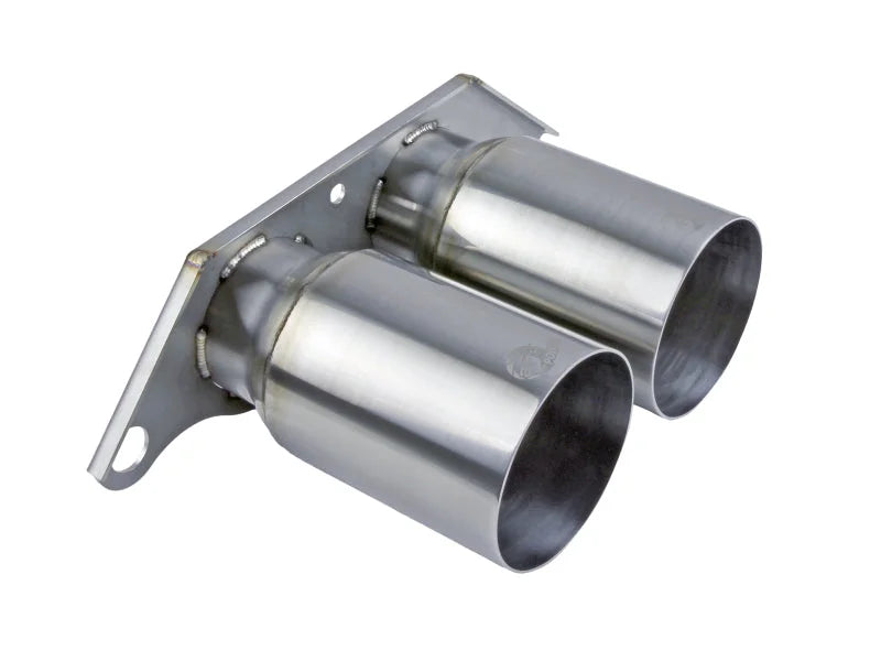 aFe Power Mach Force Xp 4in 304 SS Bolt-On Exhaust Tips Brushed 14-19 Porsche 911 GT3 3.8L/4.0L - Side View