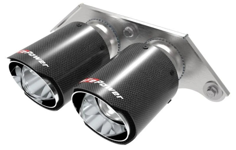 aFe Power Mach Force Xp 4in 304 SS Bolt-On Exhaust Tips Carbon Fiber 14-19 Porsche 911 GT3 3.8L/4.0L - Additional View 6